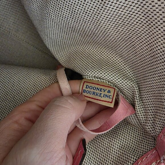 Dooney & Bourke Pink Croc Embossed Leather Satchel Nile Collection Vintage - Picture 5 of 16